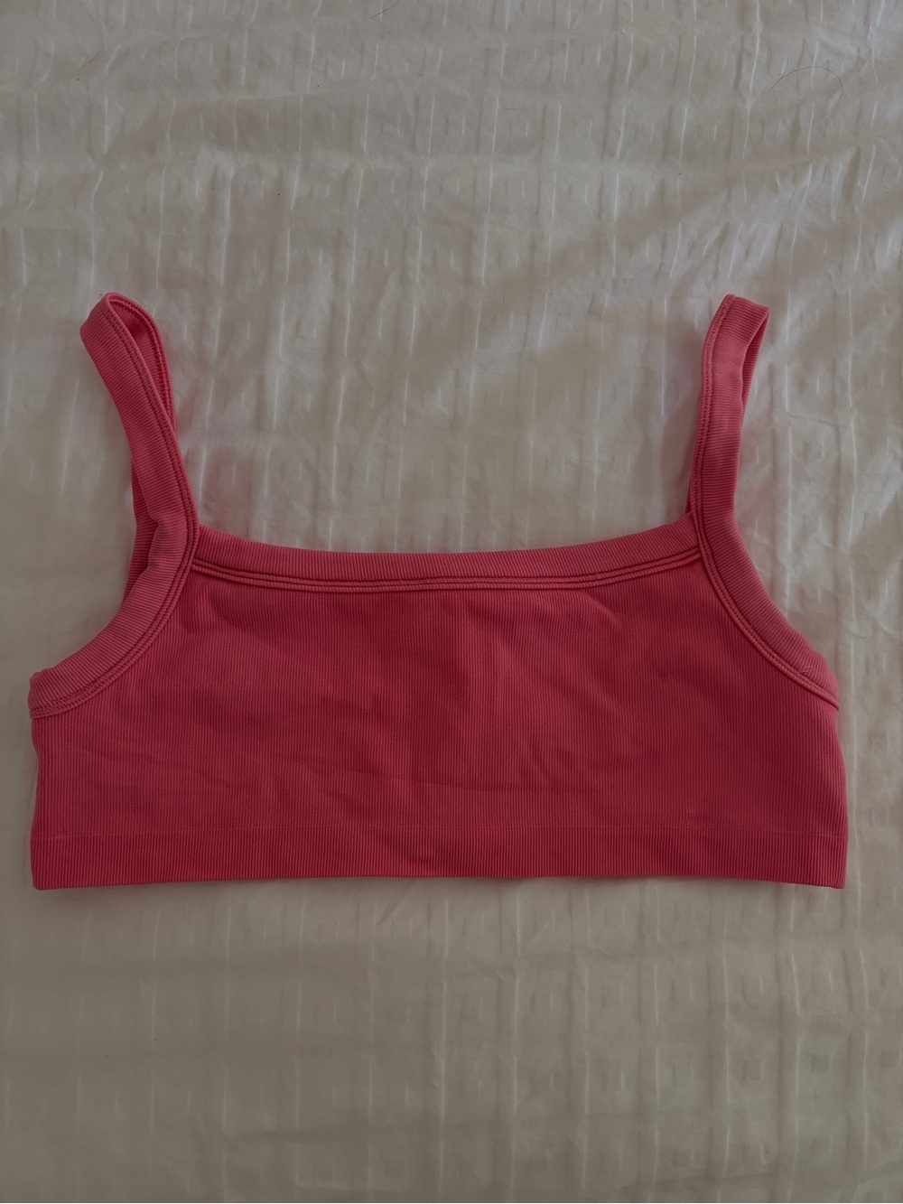 Aritzia Pink Ribbed Bra Top